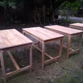 (ready) meja usaha,meja set warung kayu jati awet