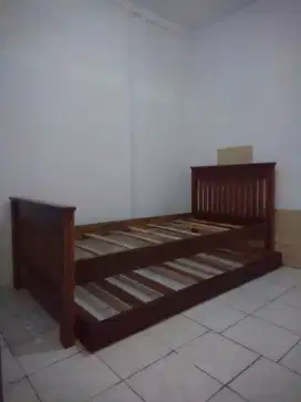 Tempat tidur sorong jati 90x200