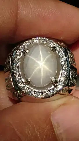 White Star Sapphire 6.40 carat Srilangka Natural Harga Pas Tidak Nego