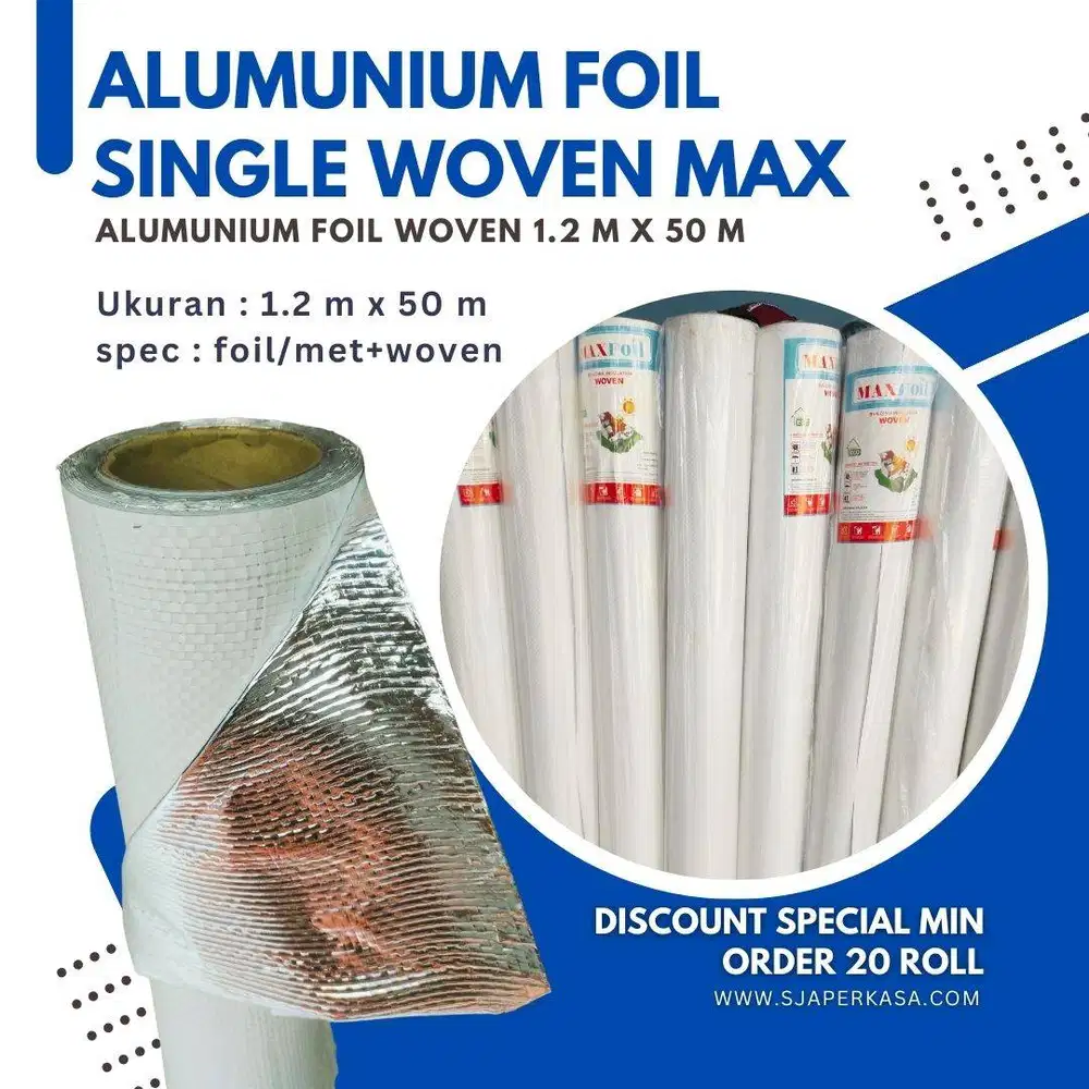 Alumunium Foil Single Side Woven - 1.2 m x 50 m