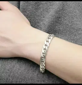 Gelang fashion pria wanita stainles steel baja putih