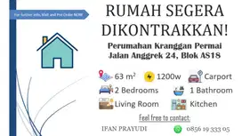 Dikontrakkan - Rumah 1 lantai di Kranggan Permai, Bekasi