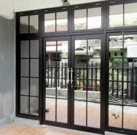 Kusen aluminium pintu jendela dan kaca
