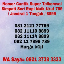 Nomor Cantik Telkomsel Simpati Seri Ekor 77789 / Jendral 1 8899 / 7899