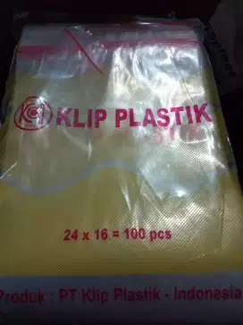 Plastik Klip kemasan 16x24 (1pak 100lembar)