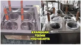 (KRANGGAN TEKNIK)alat rebus mie pake gas 4 lubang pemasak mie 4 tungku