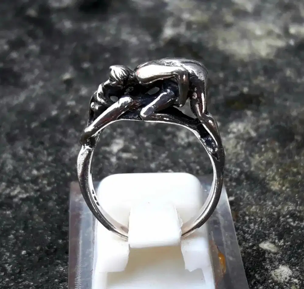 Cincin perak seni hand made 925 lawas sepeda vespa antik vintage jadul