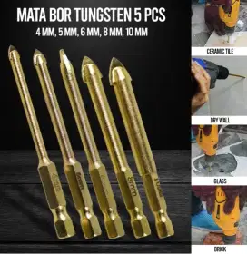 Mata Bor Tungsten Drill Bit 4 5 6 8 10mm 5 PCS
