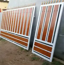 Pintu gerbang besi pintu garasi minimalis galvanis grc