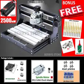 [2 in 1] MESIN CNC LASER 2500MW + ROUTER CUTTING GRAFIR KAYU AKRILIK