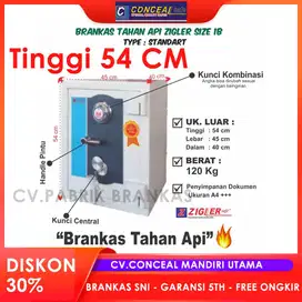 Brankas Tahan Api Zigler Safe size IB Tinggi 54 cm