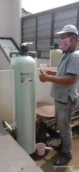 Alat filter saringan air pompa sumur bor tanah/PDAM PAM keruh kuning