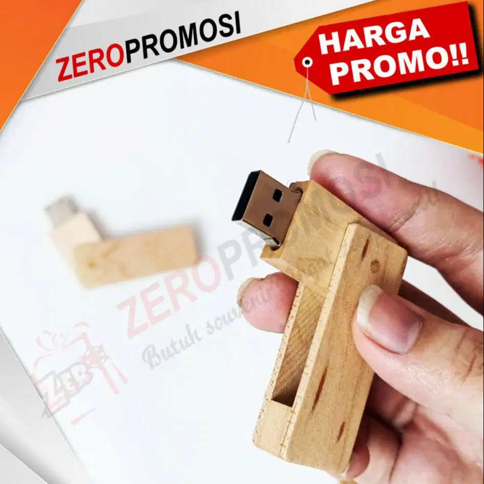 Flashdisk Kayu Swivel Rotary FDWD21