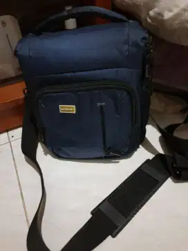 Tas kamera slr dslr mirrorless mirorles prosumer preloved navy biru