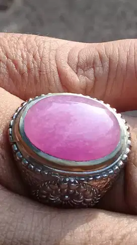 Jual Batu Cincin Natural Red Pinky Purple Ruby Crystal Burma Bagus skl