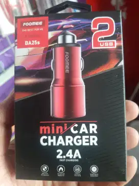 Charger mobil 2 usb foomee murah