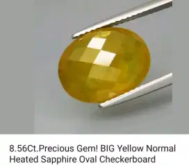 Natural Yellow Sapphire 8.56 Carat Natural Color Heat Only Memo