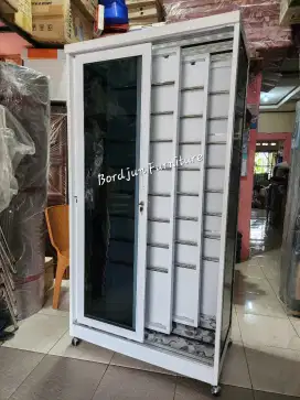 Lemari hijab / lemari jilbab / rak hijab sliding 3 sekat