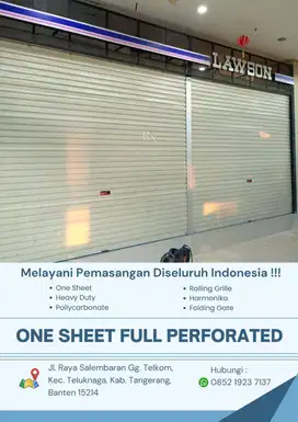 Full perforated rolling door one sheet lubang