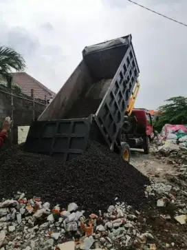 Pasir gak boros semen, sirtu urug, tanah taman, koral, bata merah mrh