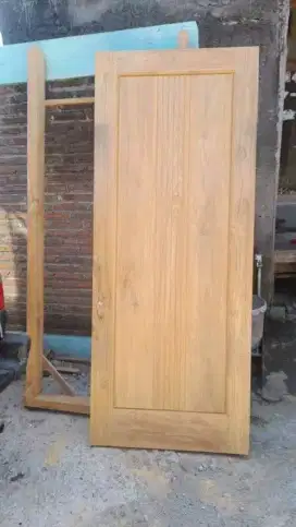 Kusen pintu kayu jati asli