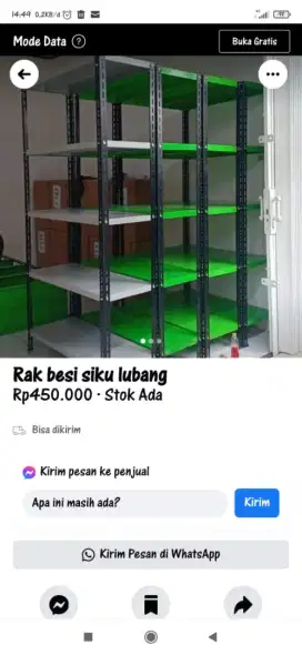 Rak besi siku lubang,  rak gudang, rak kantor
