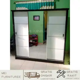 Lemari pakaian sliding door 3 pintu murah - sleding bogor