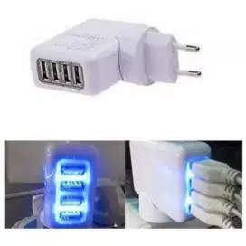 4 Ports Led USB Wall Home AC Charger Adapter Plug