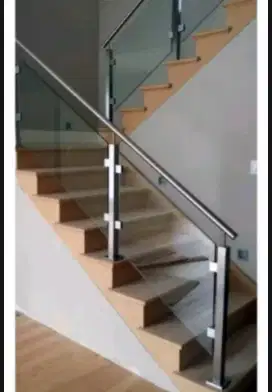balkon/railling tangga kaca harga mulai 1,3jt/m1