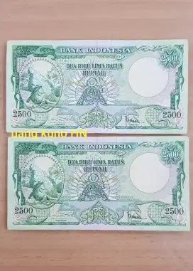Uang kertas kuno Komodo 2500 Kuno 1957