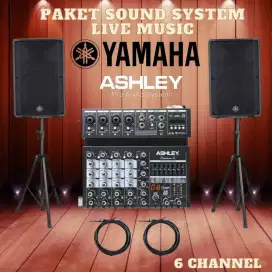 Paket Sound Live Music Yamaha 15 inch Mixer 6Ch original