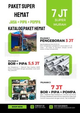 Paket Sumur Bor Jet Pump SUPER HEMAT