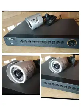 Cctv Telview 4 Chanel 2 camera if Outdoor, 500Gb, kondisi normal