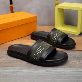 SANDAL LOUIS VUITTON MEN'S GREEN LEATHER BRANDED IMPORT