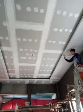 Dekorasi plafon gypsum RATA BEBAS GELOMBANG