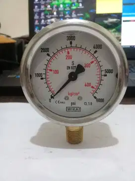 Pressure Gauge WIKA 400Bar 6000psi 1/4 2,5inchi Payung NSP