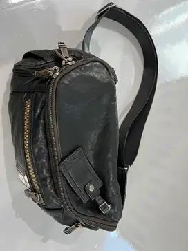 Tumi Alpha Bravo Kelley Black Leather Sling Bag