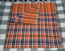 Kain Tenun Taplak 2 Meter From Thailand Orange Kotak Kotak Estetik