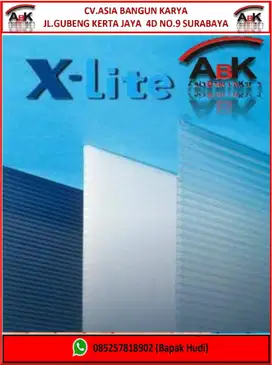 Polycarbonate X-lite + jasa pemasangan  ( harga sendiri )