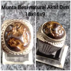 Cincin Natural Batu Munta Besi Aktif