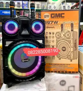 Speaker Karaoke Portabel GMC 897W free 2 mic wireless