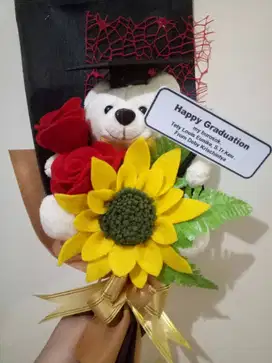 Buket Bunga Matahari | Bunga Matahari Flanel | Bunga Matahari wisuda