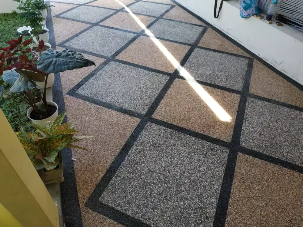 Mengerjakan taman kolam ampyangan batu sikat surabaya Sidoarjo Gresik