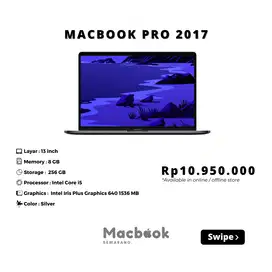 Macbook Pro 2017  RAM 8/256 GB