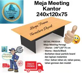 Meja Meeting Rapat 240x120x75 kuat awet baru 1.900.000 free ongkir