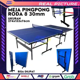 Meja Pingpong Meja Tenis Meja Roda 8 (16mili Roda Kecil) Besi 30mm