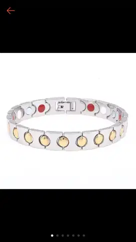 Gelang Tangan Magnetik GELANG KESEHATAN Bahan Tembaga Lapis Emas untuk