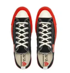 Sepatu CDG Play X Converse Red Sole Black Low top