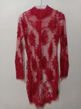 Kebaya Merah Semi Payet