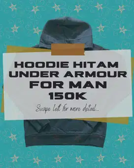 HOODIE HITAM UNDER ARMOUR | FOR MAN